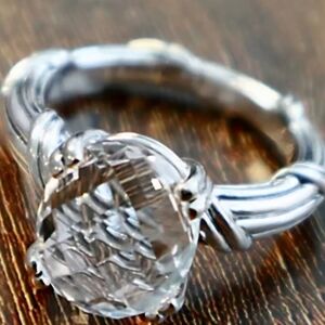 Peter Thomas Roth Silver Solitaire Ring with QTZ Crystal